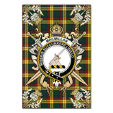 Clan MacMillan Old Modern Tartan Crest Black Garden Flag  - Gold Thistle  SK32 Clan MacMillan Tartan Today